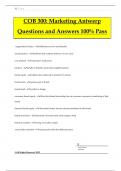 COB 300: Marketing Antwerp Questions and Answers 100% Pass