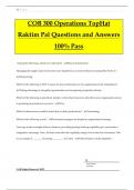 COB 300 Operations TopHat Raktim Pal Questions and Answers 100% Pass