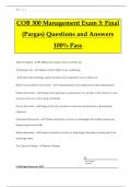 COB 300 Management Exam 3: Final (Pargas) Questions and Answers 100% Pass