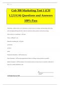 Cob 300 Marketing Test 1 (CH 1,2,5,9,14) Questions and Answers 100% Pass