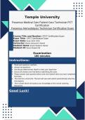 Fresenius Medical Care Patient Care Technician PCT Certification 2025-2026 Fresenius PCT Certification Exam Review Questions and Answers | 100% Pass Guaranteed | Graded A+ |