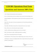 COB 300- Operations Final Exam Questions and Answers 100% Pass