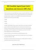 IRS Enrolled Agent Exam Unit 4 Questions and Answers 100% Pass