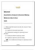 MBA5008 Quantitative Analysis & Decision Making (SU) Midterms Qns & And 2025.