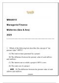 MBA6010 Managerial Finance (SU) Midterms Qns & And 2025.