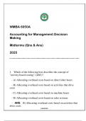 WMBA 6050A Accounting for Management Desision Making (WU) Midterms Qns & And 2025.p