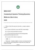 MBAX 6007 Complexity & Systems Thinking Dynamics (WU) Midterms Qns & And 2025.