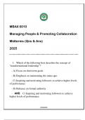 MBAX 6010 Managing People & Promoting Collaboration (WU) Midterms Qns & And 2025.