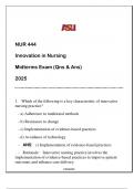 NUR 444 Innovation in Nursing (ASU) Midterms Exam Qns & And 2025