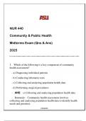 NUR 440 Community & Public Health (ASU) Midterms Exam Qns & And 2025