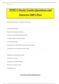 PSPO I Study Guide Questions and Answers 100% Pass