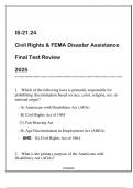 IS-21.24 (Civil Rights & FEMA Disaster Assistance) Final Test Review 2025