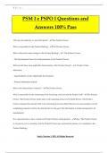 PSM I e PSPO I Questions and Answers 100% Pass