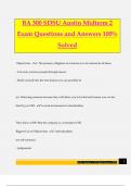 BA 300 SDSU Austin Midterm 2 Exam Questions and Answers 100% Solved