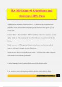 BA 300 Exam #1 Questions and Answers 100% Pass