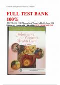 Test bank for Maternity and Women's Health Care 13th Edition by Deitra Leonard Lowdermilk,Kitty Cashion, Kathryn Rhodes Alden, Ellen Olshansky and Shannon E. Perry ISBN:9780323810180 Chapter 1-38 | Complete Guide.