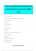 MGT 103 Marketing Eberhard Final Exam Questions and Answers 100% Pass