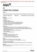 Actual 2024 AQA AS COMPUTER SCIENCE 7516/1 Paper 1 Merged Question Paper + Mark Scheme