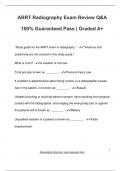 ARRT Radiography Exam Review Q&A  100% Guaranteed Pass | Graded A+