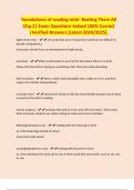 foundations of reading mtel- Beating Them All Chp.2| Exam Questions Solved 100% Correct |Verified Answers [Latest 2024/2025]. Sight word errors - are words that occur frequently in print but are difficult to decode using phonics. Instruction should focus 