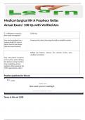 Medical-Surgical RN A Prophecy Relias Actual Exam/ 100 Qs with Verified Ans 