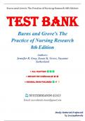 Test Bank for  Burns and Grove's The Practice of Nursing Research 8th edition Jennifer R. Gray, Chapters 1-38