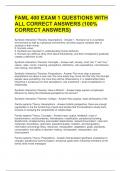 FAML 400 EXAM 1 QUESTIONS WITH ALL CORRECT ANSWERS (100% CORRECT ANSWERS) 