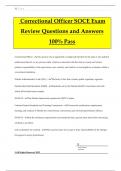 Correctional Officer SOCE Exam Review Questions and Answers 100% Pass