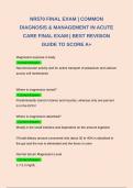 NR570 FINAL EXAM | COMMON DIAGNOSIS & MANAGEMENT IN ACUTE CARE FINAL EXAM | BEST REVISION GUIDE TO SCORE A+