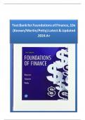 Test bank for Foundations of Finance 10th Edition by Arthur J. ISBN:9780134897264 | Complete Guide A+