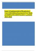 Test Bank Egan's Fundamentals of Respiratory Care 12th Edition by Robert M. Kacmarek , James K. Stoller ISBN:9780323511124 | Complete Guide A+