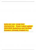 NURS 6521 6521 EXAM TEST  PREPARATION Exam Latest update  2024/2025 Questions and Verified Answers (Already Graded A+)