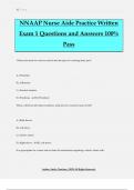 NNAAP Nurse Aide Practice Written Exam 1 Questions and Answers 100% Pass