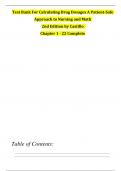 Test Bank For Calculating Drug Dosages A Patient-Safe  Approach to Nursing and Math  2nd Edition by Castillo