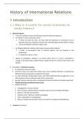 Samenvatting History of International Relations -  History of International Relations