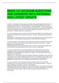  NRSG 121 ATI EXAM QUESTIONS AND ANSWERS WITH RATIONAL 2025 LATEST UPDATE