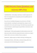 CHES Practice Exam Questions and Answers 100% Pass