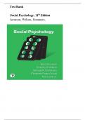 Test Bank - Social Psychology 11th Edition by Aronson; Wilson; Sommers; Page-Gould & Lewis,| All 13 Chapters Covered|Complete Guide 2025