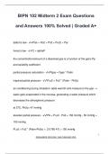 BIPN 102 Midterm 2 Exam Questions  and Answers 100% Solved | Graded A+