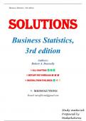 Solutions for Business Statistics 3rd Edition Donnelly (All Chapters included)