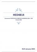 HED4814 Assessment PORTFOLIO (COMPLETE ANSWERS) 2024 - DUE January 2025