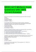 NRSG 4472 Midterm Exam Questions with 100% Correct Answers 