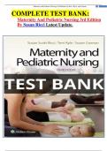     COMPLETE TEST BANK: Maternity And Pediatric Nursing 3rd Edition By Susan Ricci Latest Update.