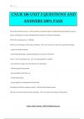 CNUR 106 UNIT 2 QUESTIONS AND ANSWERS 100% PASS