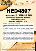 HED4807 Assignment 5 PORTFOLIO (COMPLETE ANSWERS) 2024 - DUE 13 January 2025