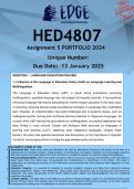 HED4807 Assignment 5 PORTFOLIO (ANSWERS) 2024 - DISTINCTION GUARANTEED