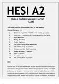 HESI A2 READING COMPREHENSION 2025 LATEST EXAMS