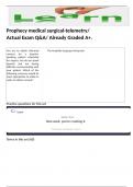 Prophecy medical surgical-telemetry/ Actual Exam Q&A/ Already Graded A+. 