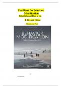 Test Bank For Behavior Modification: What It Is and How To Do It 12th Edition by Garry Martin,,All Chapters, ISBN:9780815366546|Complete Guide A+