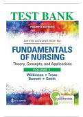 Test Bank For Fundamentals of Nursing Theory Concepts and Applications 4th Edition Wilkinson 